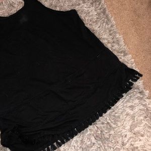 Old Navy Black Tank with cute fringe detail!